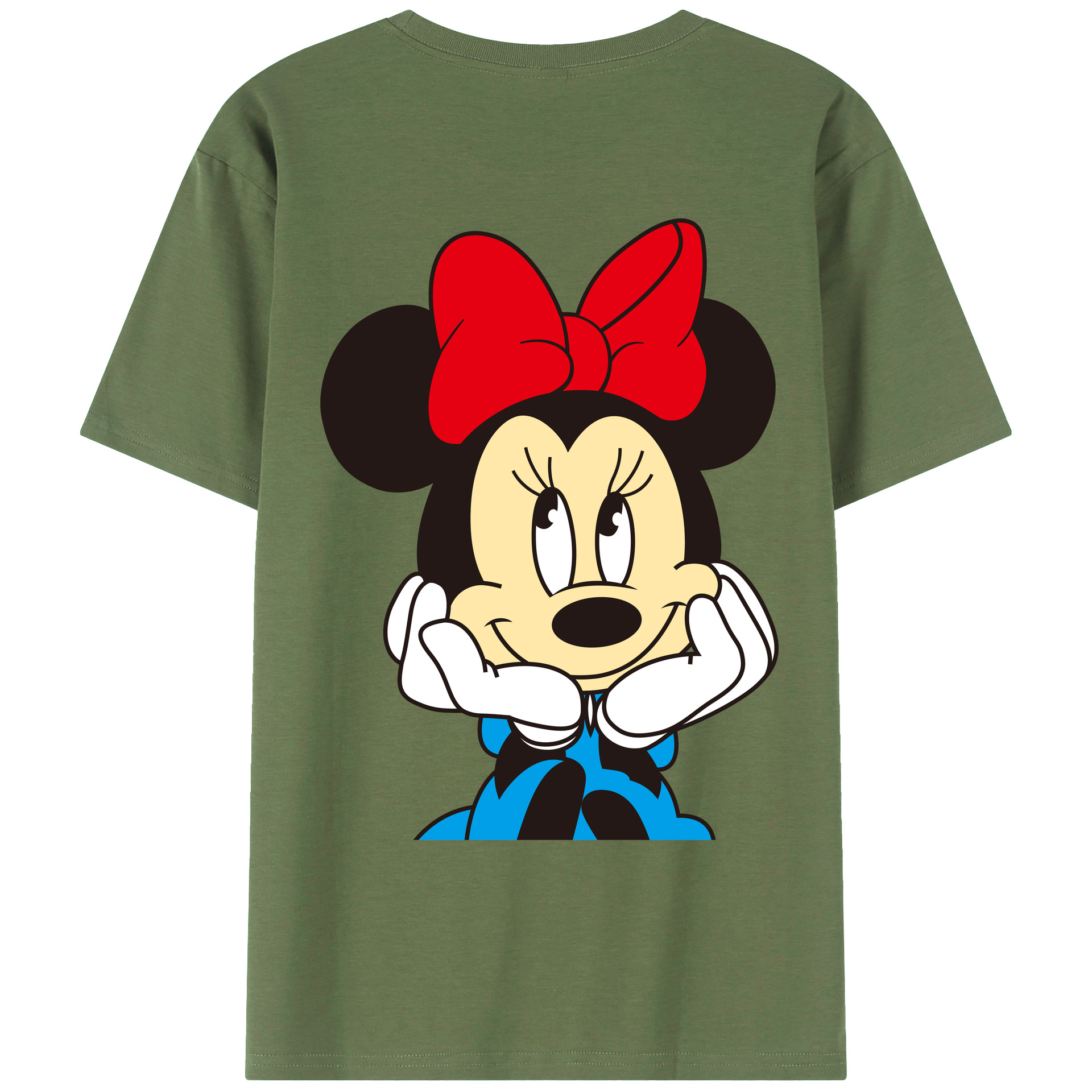 ミッキーマウス Mickey Mouse 綿100％ メンズ半袖Tシャツ（バックプリント） 通気性